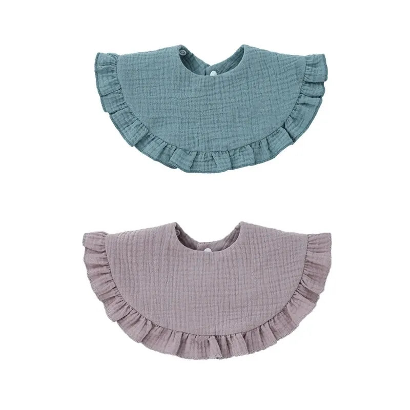 2pcs Baby Burp Cloths Lace Bibs Soft Cotton Adjustable Bib Newborn Stuff Toddler Burp Cloths Kids Feeding Saliva Towel