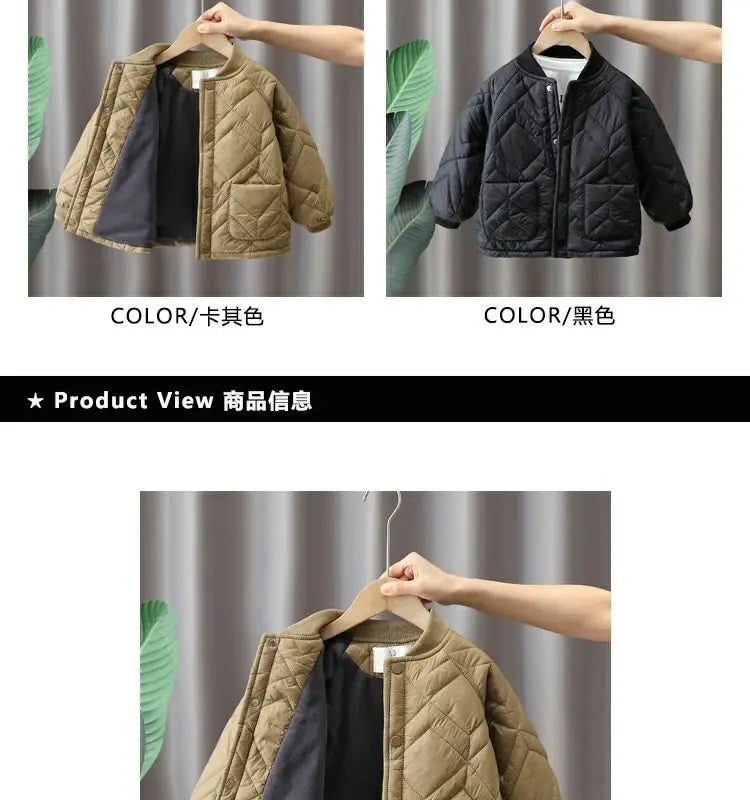 Boys Coat Cotton Jacket Windbreak Outerwear 2024 Elegant Winter Autumn Thicken Warm High Quality Christmas Gift Children's Cloth