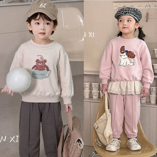 Kids Clothes Sets 2025 Autumn Winter Sport Suits for Boys Cartoon Sweatshirts+pants Tracksuits for Girls Toddler Outfits Sets