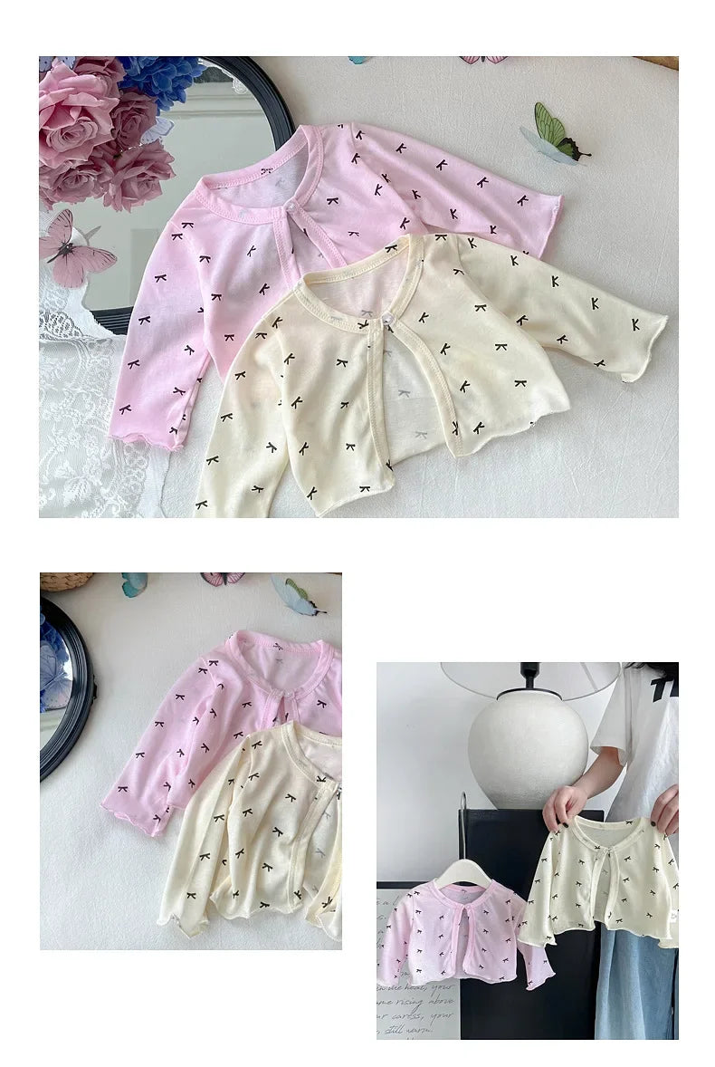 Summer 2025 New Sweet Baby Coat for Girls' Sunscreen Clothing Thin Summer Clothing Children Breathable Air Conditioning Clothing