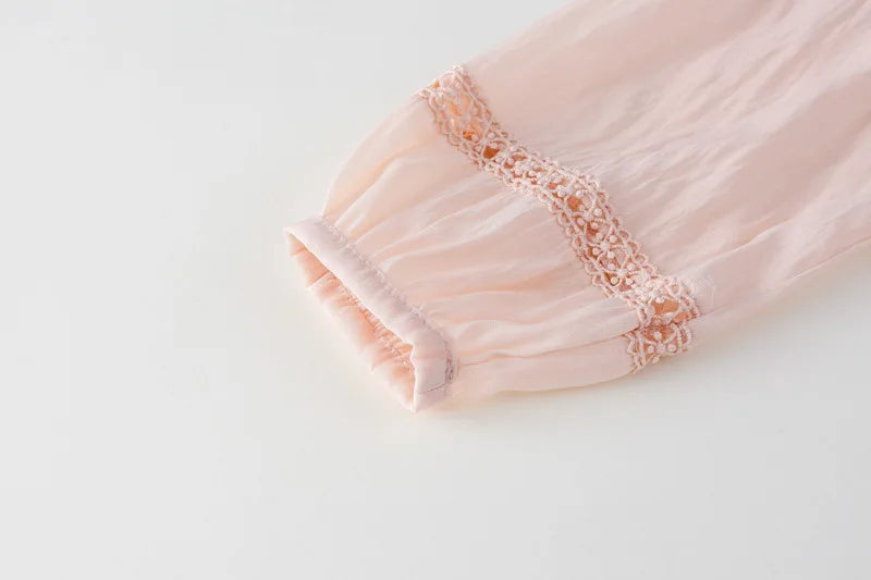 Girls Dress 2025 Spring New Elegant Lace Dress Sweet Girls Long Dress Ruffle Kids Dress For Girls