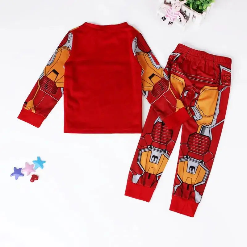 Iron Man Spiderman Avengers Pajama Set Superhero Cosplay Costume Pyjama Long Sleeve Home Sleepwear Nightwear Christmas Suit
