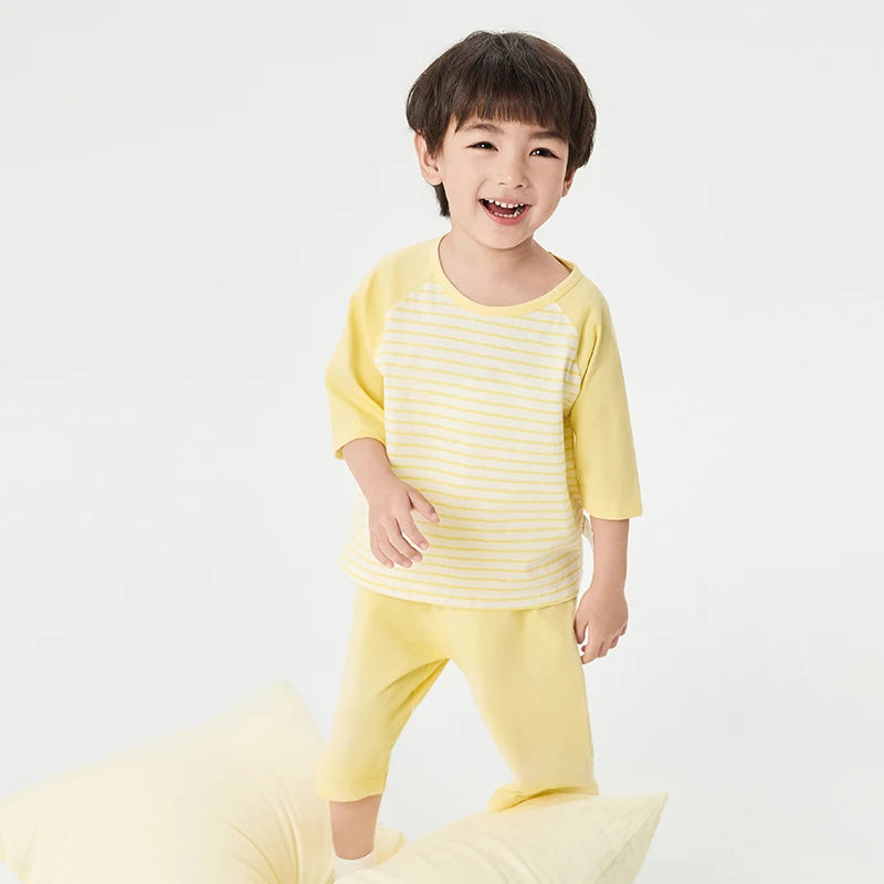 Balabala Pajama Sets Boys GirlsThin 2025 Summer New Air-conditioned Clothing Home Wear for Young and Older Children Parent-Child
