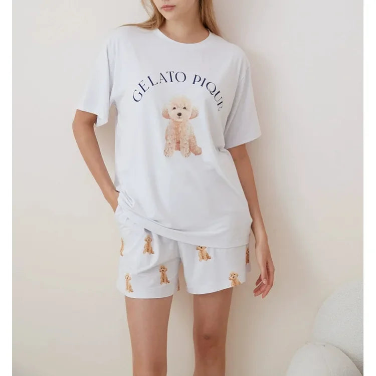 Pajama Pants Set Women's Clothing Short Sleeve Summer Comfortable Breathable Casual Stylish Simple Stylish Loose Cartoon