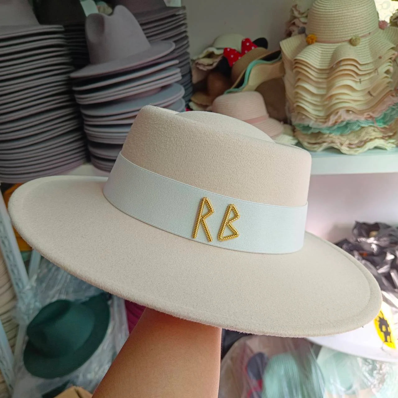Fedora Flat Top Hat Autumn/Winter Hat RB British French Flat Top Hat Punk Jazz Hat Wide brimmed Hat Gorras 모자