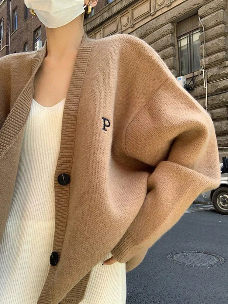 Solid Woolen Cape Coat for Women Autumn Winter Woman Clothing Button Up Cardigan Sweater Female Coats Outfits New In Outerwears
