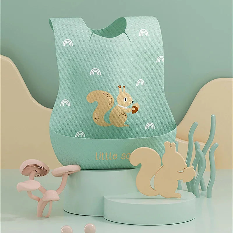 Kids Disposable Baby Bibs Baby Stuff Cartoon Printed Boys Girls Bib Adjustable Toddler Newborn Feeding Bib Burp Cloths Scarf