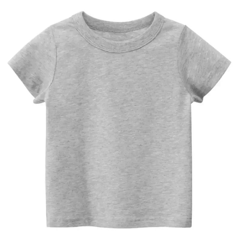 Kids Plain T Shirt Tops for Child Boys Girls Baby pure color Blank  Clothes White Black Children Summer Tees 1-16 Years
