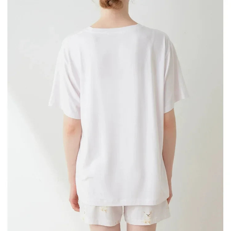 Pajama Pants Set Women's Clothing Short Sleeve Summer Comfortable Breathable Casual Stylish Simple Stylish Loose Cartoon