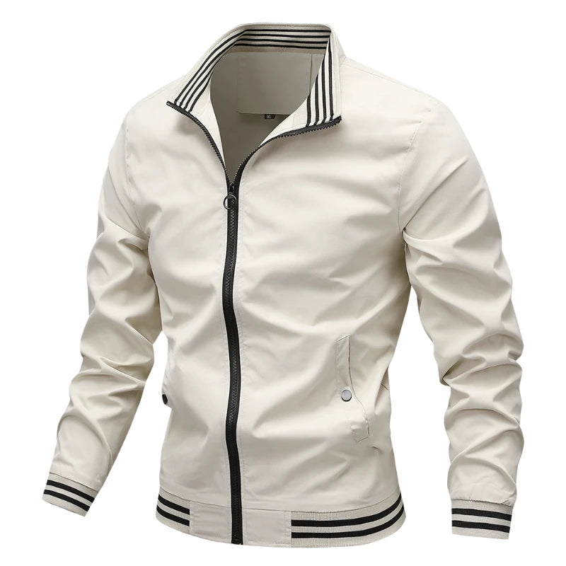 Men's Jacket Spring and Autumn New Korean Edition Fashionable Simple Stand up Collar Versatile Casual Trendy Solid Color Jacket