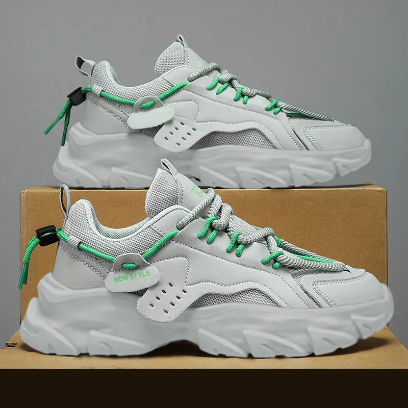Men's Thick Sole Sport Shoes Simple Fashionable Casual Sneaker High Quality Rubber Plastic Male Athletic Shoes Chunky Sneakers