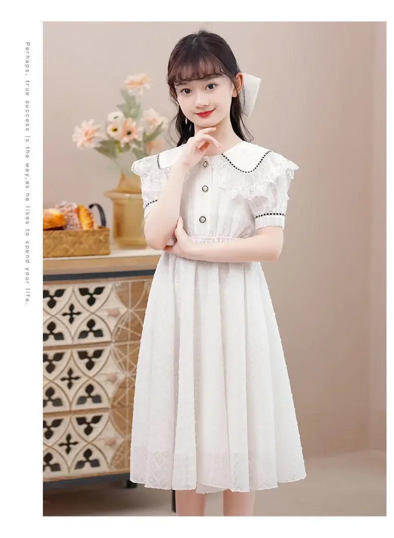 Girls' Dress 2025 Summer New Style Little Girls' Children's Princess Dress, Sweet and Elegant Summer Dress for Adults