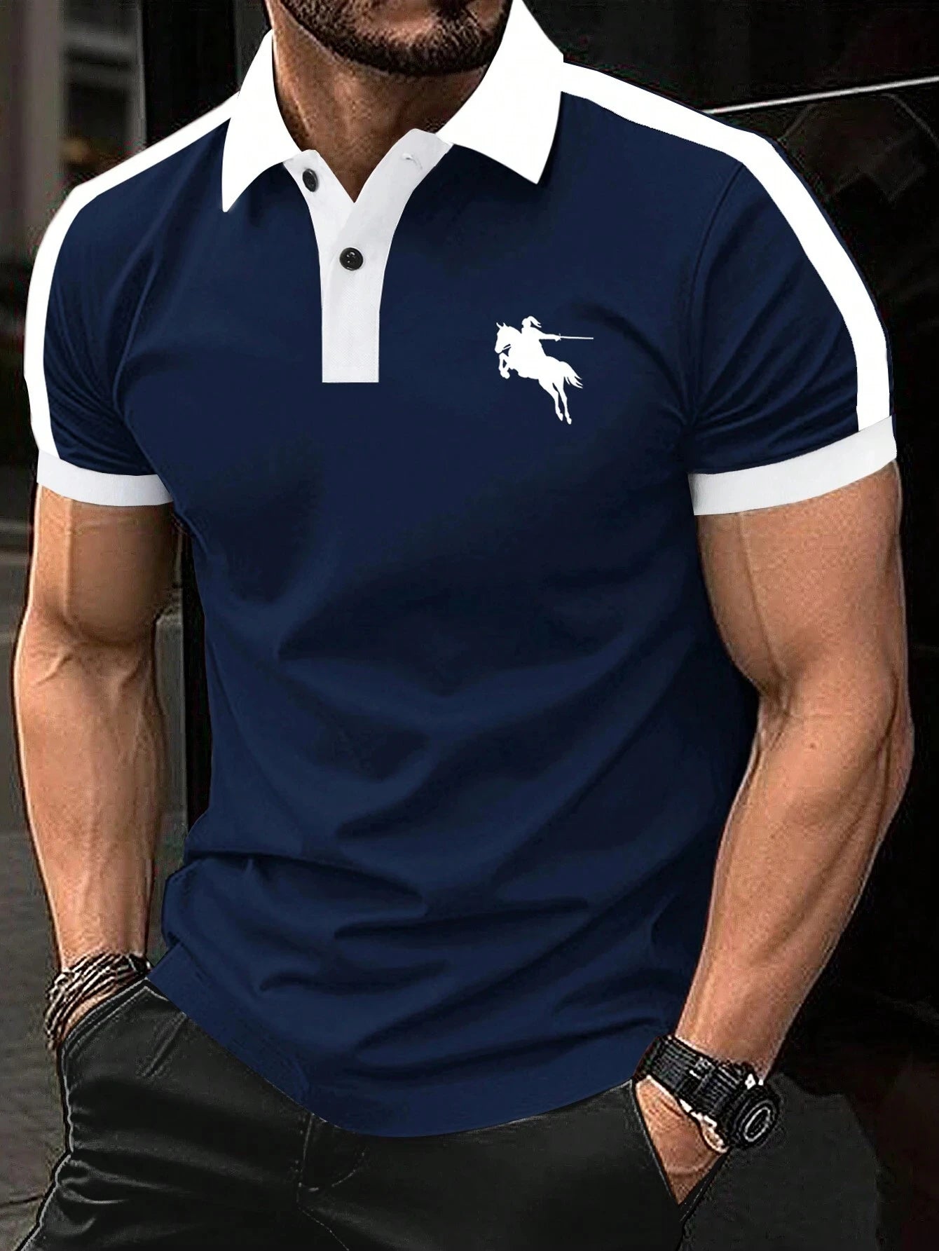 polo shirt man Print Polo TShirt For Men Fashion Lapel Button Tops Business Casual Short Sleeve T-Shirts Golf polo shirts herren