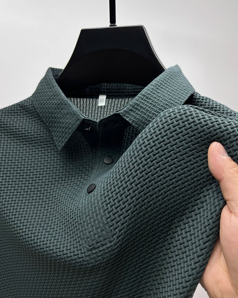 Summer Short Sleeve Polo Shirts Men Turn-Down Collar Anti-Wrinkle Solid Polos Tops Breathable Male Business Casual Tees Tshirts