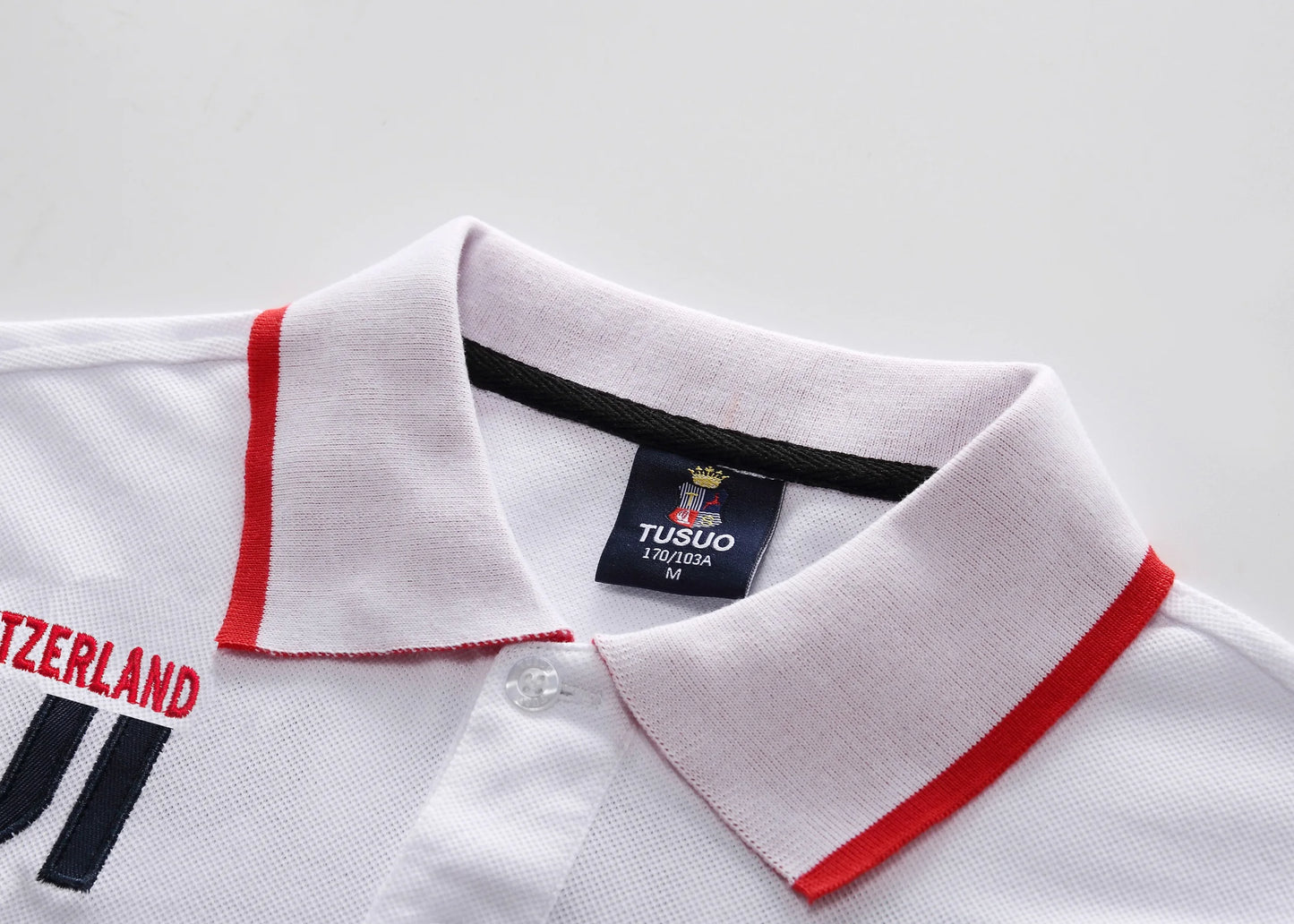 New Swiss polo shirts men short sleeved polo collars fashionable casual sporty high-end pure cotton micro elastic embroidery