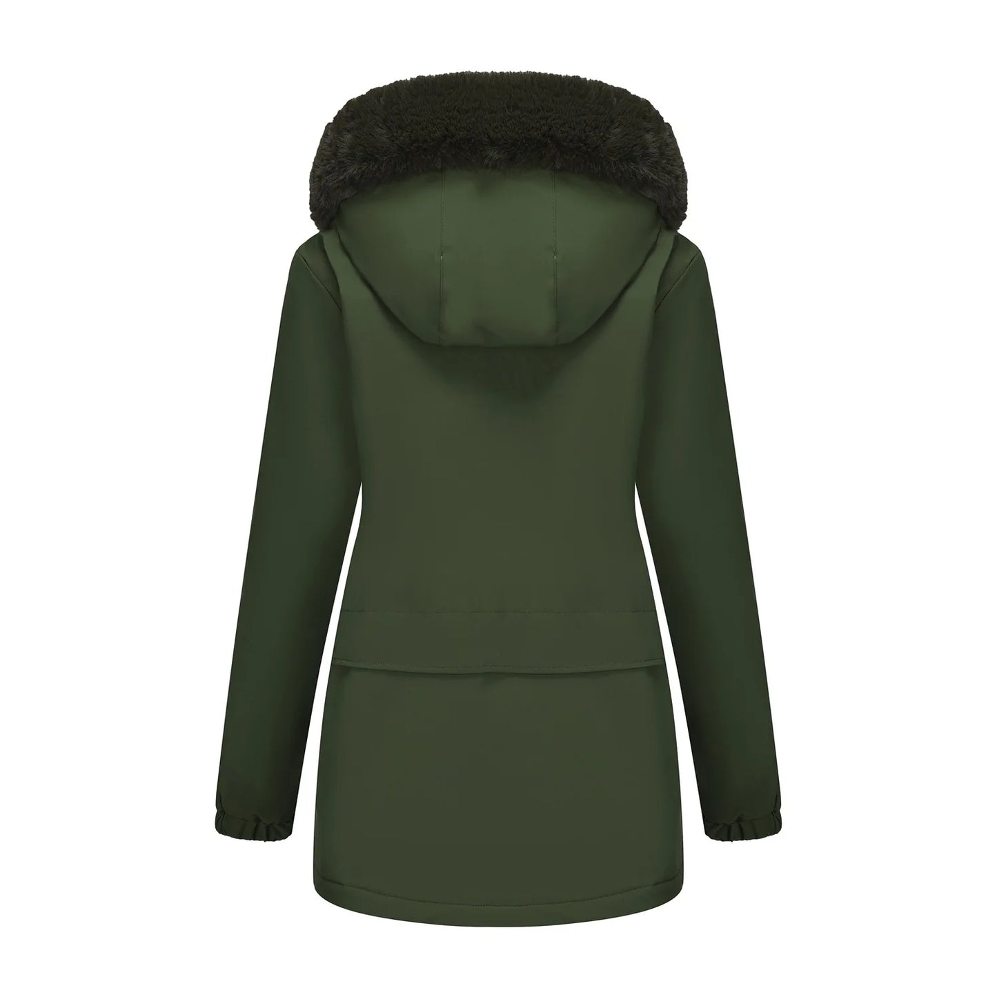 Cotton Coat Women 2025 Winter Mid-length Parka Plus Velvet Korean Style Large Fur Collar Plus Velvet Coat