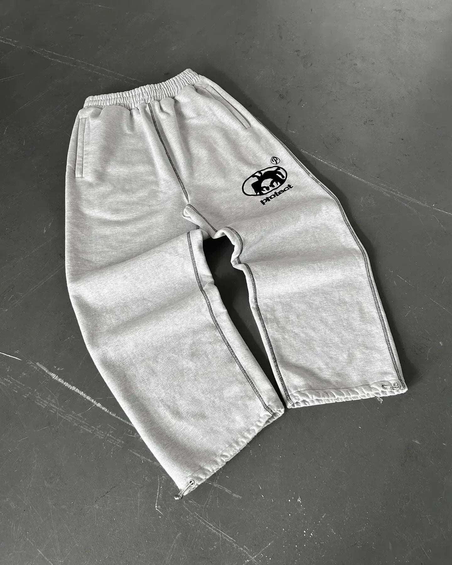Y2K Retro Straight Pants Tracksuit Streetwear Pants Personalized Pant Leg Zipper Embroidery  Hip Hop Casual Joggers Men Pants