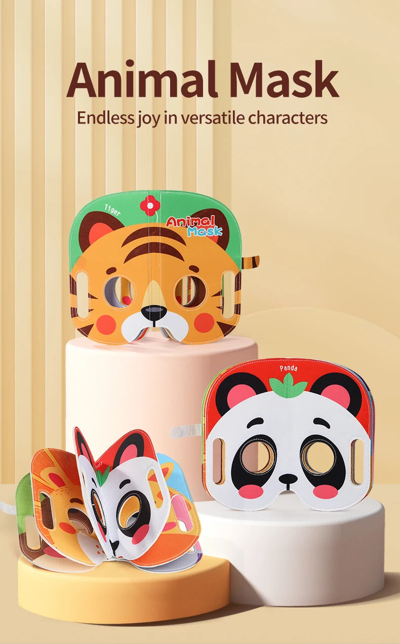 Kids Cloth Book Mask Cloth Book Animal Theme Cute Modeling Baby Toy Character Fun Party Game Birthday Festival Gift
