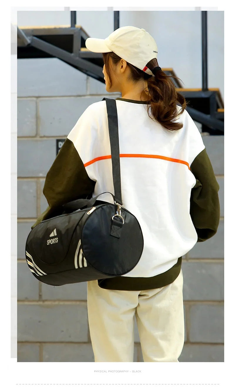 Handbag for Men and Women, Sports Yoga Swimming Fitness Bag, Handheld Cylinder Large Capacity Lightweight Business Travel Bag