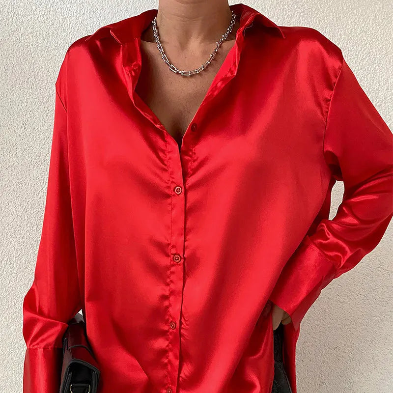 Autumn Loose Shirts Women Long Sleeve Casual Blouses Fashion Spring Clothes Office Lady Tops Female Loose Blouse Girl Tops 22717