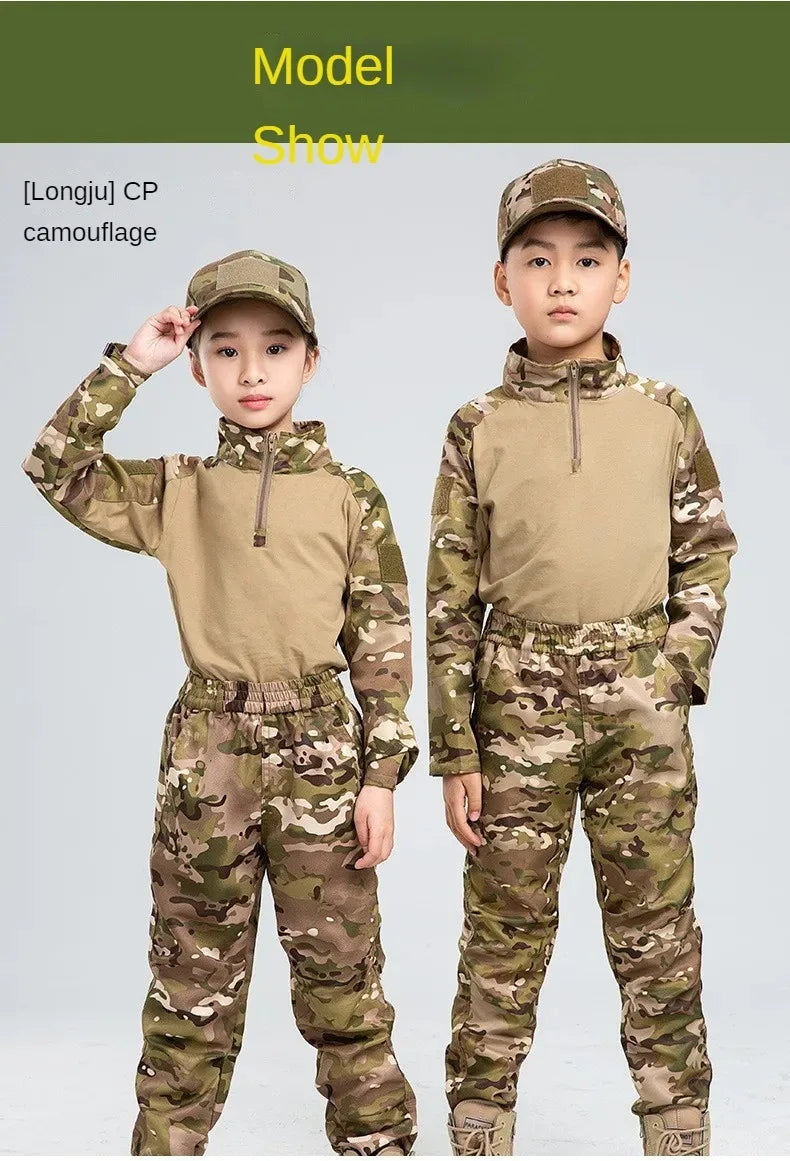Boys  Tactical  Uniform Hunting Clothing Sets Children Airsoft Camouflage Suits Hiking Training Outdoor Parent-child
