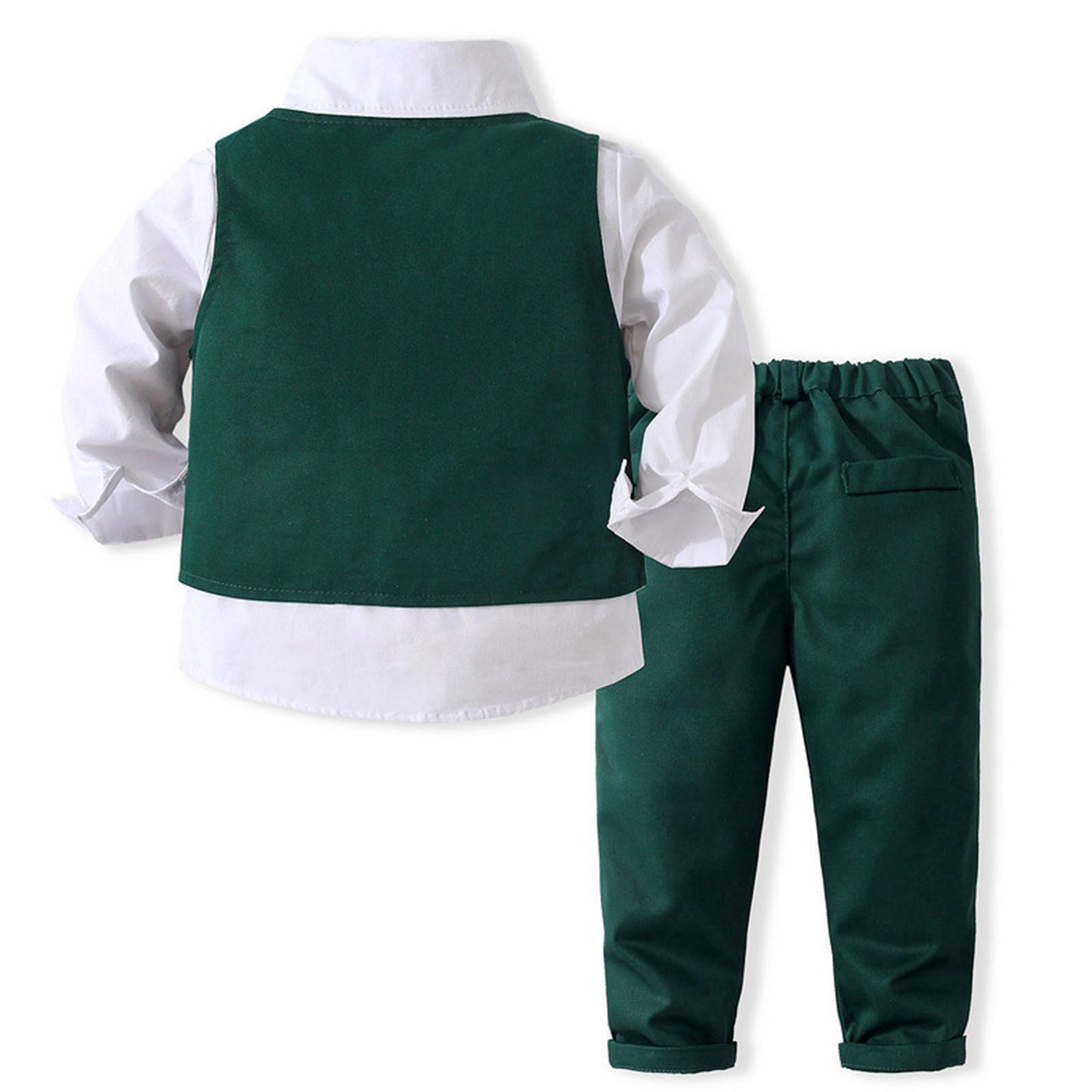 Boys Suits Gentleman Tuxedo Bow Tie Shirt Suit Vest Pants 4 Pcs Chic Toddler Baby Clothes Gentleman Outfit for Baptism Birthday