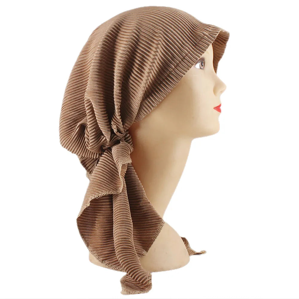 Top Sale Fashion New Women Beanies Skullies Arab Middle East Lady Hat Headwrap Tube Turban Bonnet Headwear Underscarf Hats