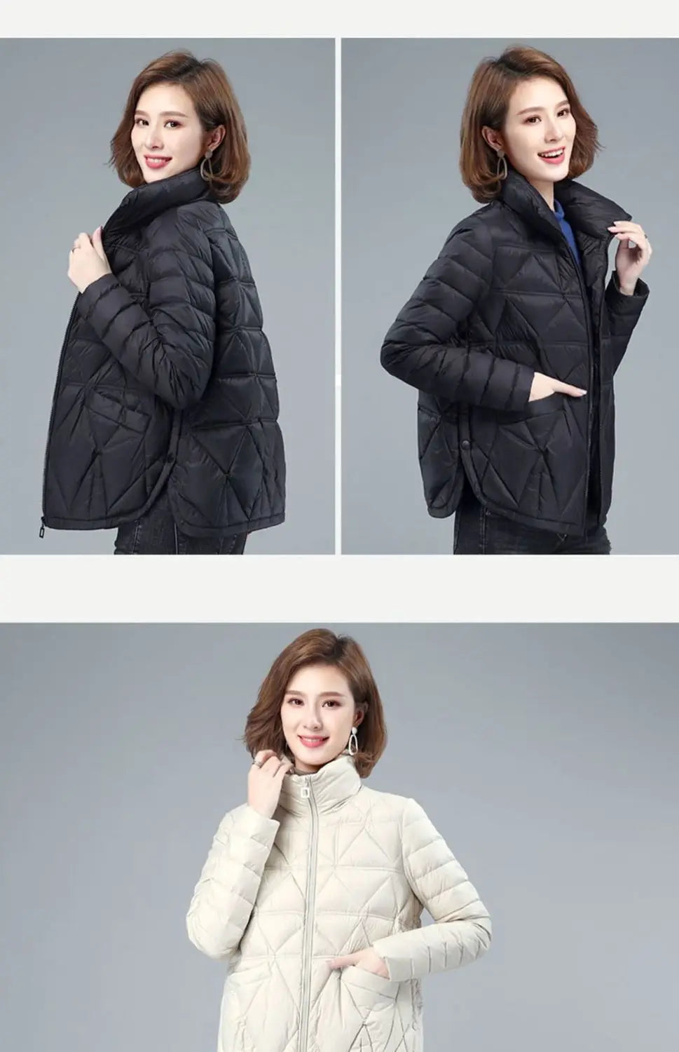 Women's Loose Casual Winter Padded Coat, Lightweight, Short Down, Cotton Jacket, Female, New Fashion, Large Size, Autumn, 2024