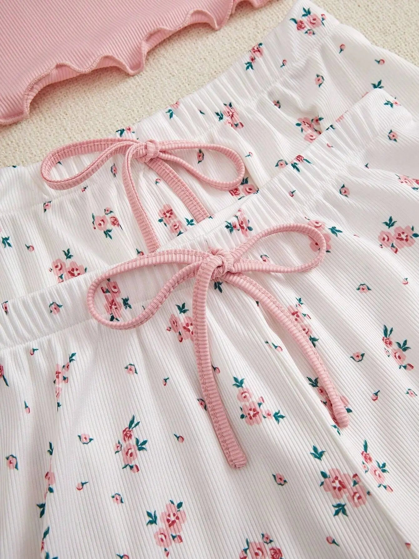 Pajama Sets Women Three Pieces Set Tank Tops Print Shorts Long Pant Suits Casual Sleep Lounge Sweet Lady Sleepwear Summer