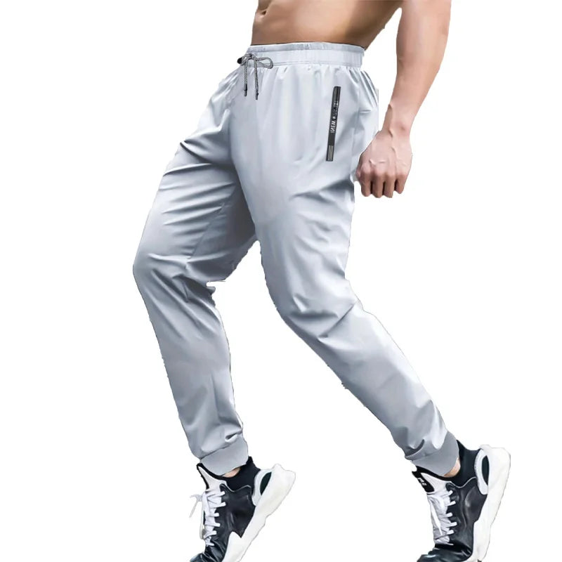 Men's Running Pants Quick Dry Thin Tracksuit Elastic Gym Fitness Trousers Training Sport Pants Men Sportswear Jogging Sweatpants