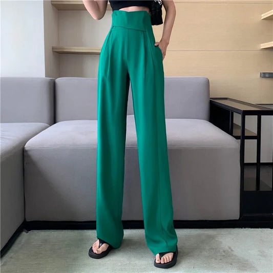 Female Pants Work Flare High Waist Clothes Tailoring Office Trousers for Women Black Aesthetic Harajuku Comfortable Stretch G