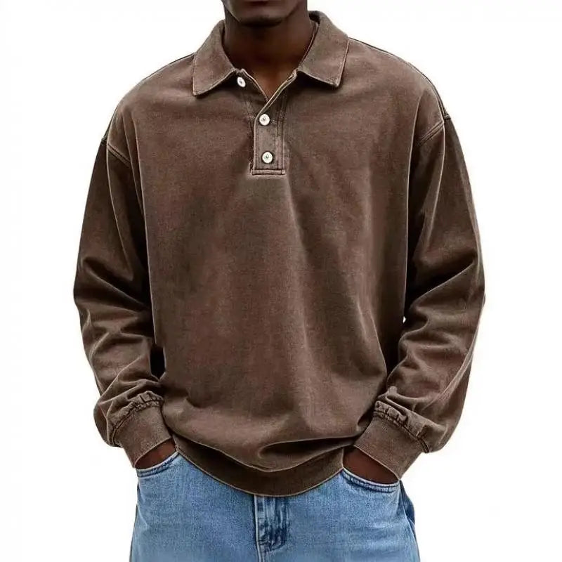 2025 Men Long Sleeve Polo Shirts Mens Breathable Tees Casual Golf Polo Shirt Work T-Shirt Pullover Tops Man Bottoming Polo Shirt