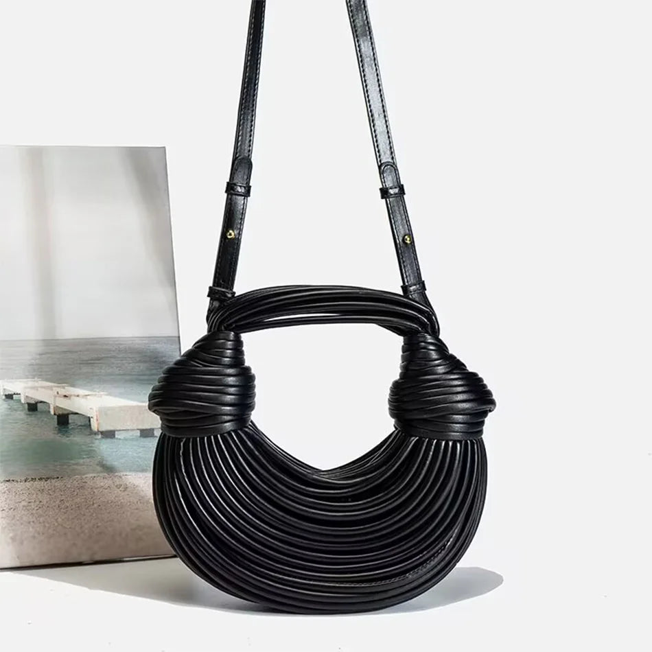 Handbags for Women  Gold Luxury Designer Brand Handwoven Noodle Bags Rope Knotted Pulled Hobo Silver Evening Clutch Chic