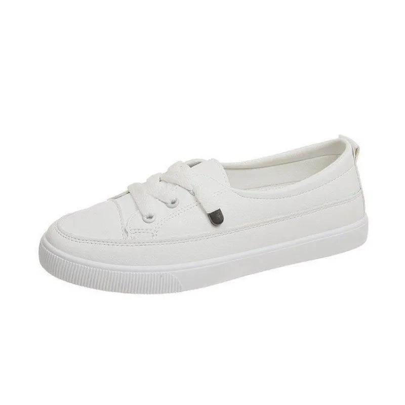 Women's Shoes 2024 New PU Leather Comfortable Casual Sports Shoes Fashionable Versatile Flat White Shoes