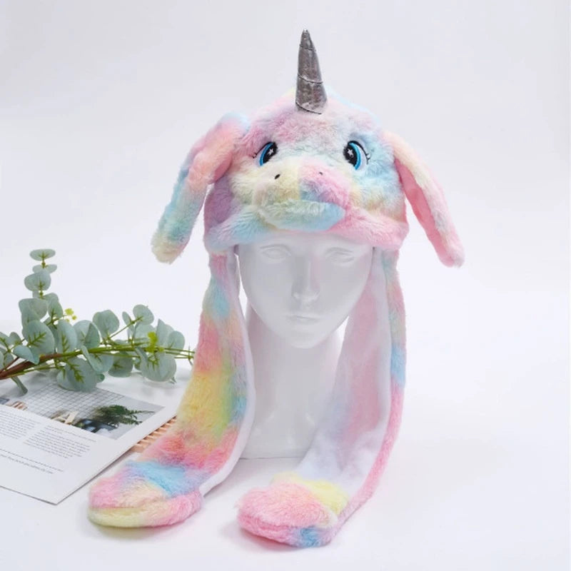 Hats For Autumn And Winter Warm Accessories Toys For Children Internet Celebrities Cute Rainbow Horses Small Rabbits Ears Hats