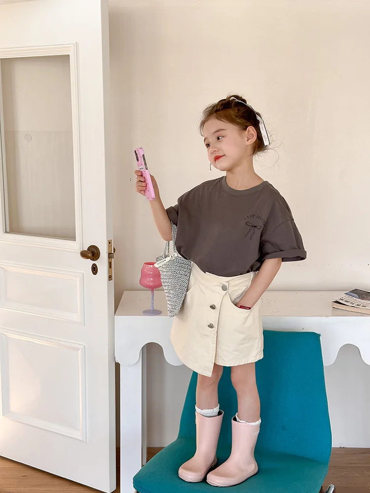Kids Clothes Girl Children Short Sleeved Girl Clothes Summer T Shirt Tops Children Clothing  Boy Cloth Ropa De Niña Ropa De Niño