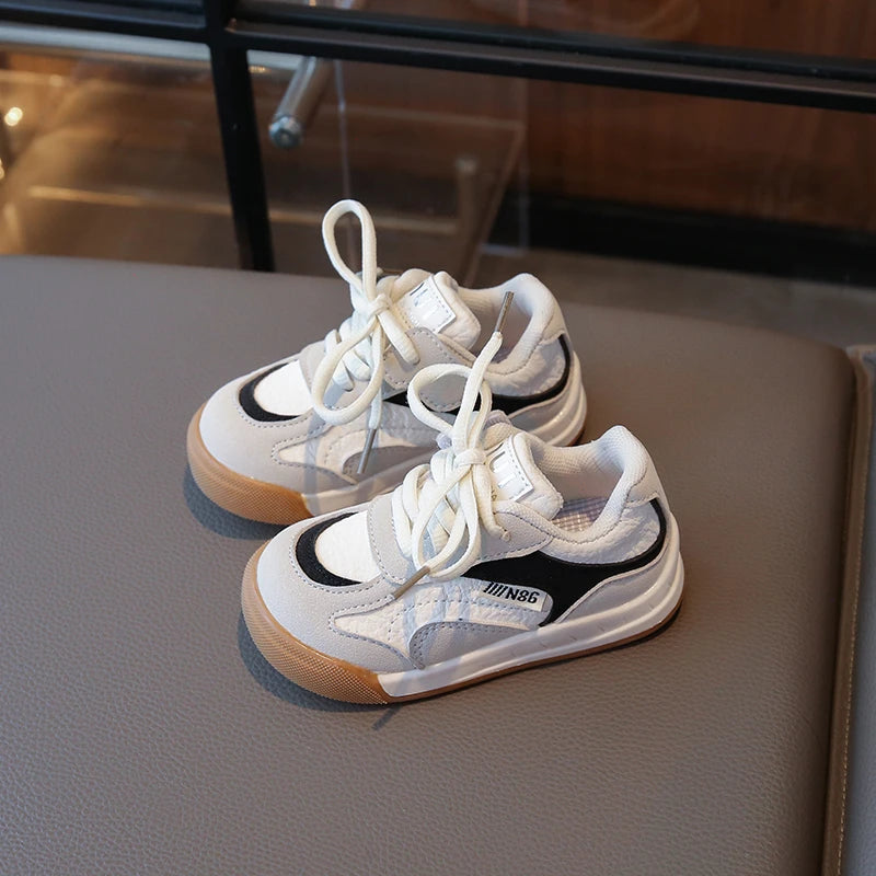Korean version Kids sports shoes  2025 new four season double mesh breathable girls' fashionable boys' single shoes