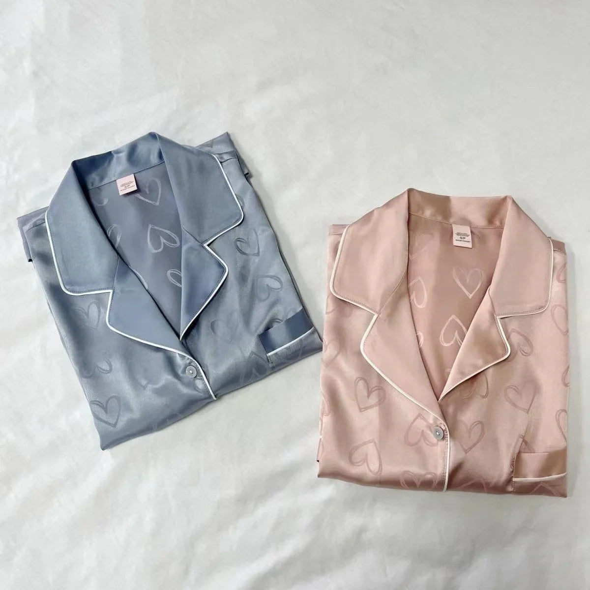 2 Piece Summer Women's Pajamas Sets Satin Silk Thin Pyjama Pijama Mujer Striped Sleepwear Long Sleeve Pants Loungewear Homewear