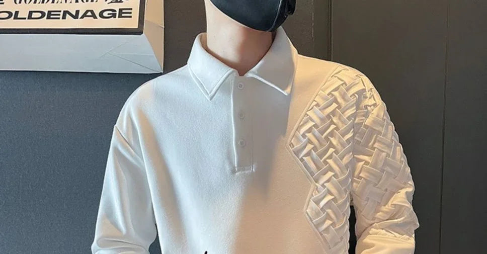 Polo T Shirt for Men 100℅ Cotton Pullovers Unicolor Man Sweatshirt Black Plain Sale Quotes Full Sleeve Designer Korean Autumn Xl