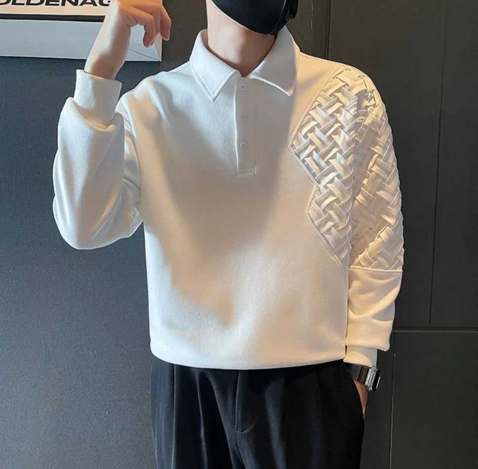 Polo T Shirt for Men 100℅ Cotton Pullovers Unicolor Man Sweatshirt Black Plain Sale Quotes Full Sleeve Designer Korean Autumn Xl