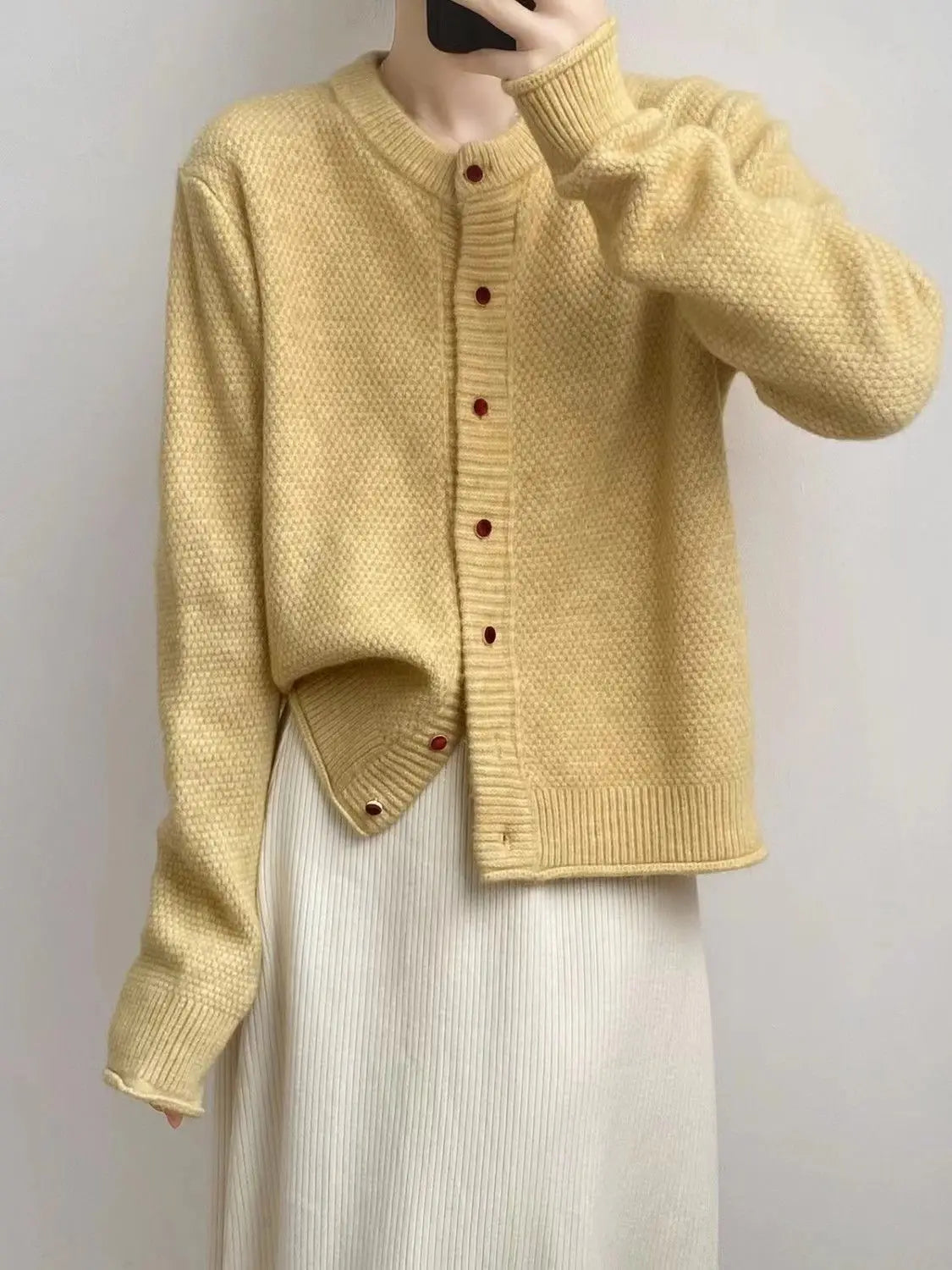 Sweater Coat for Women Autumn Winter New Collection High-End Loose Knit Cardigan
