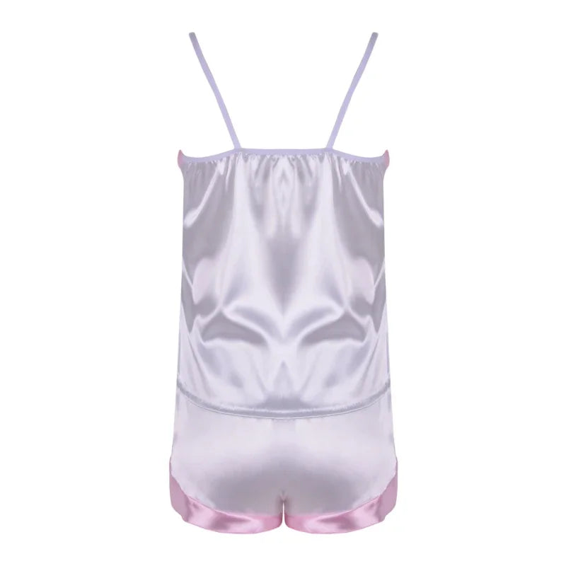 Lace Pijama Dot Print Women's Pajama Sets V-Neck Stretch Satin Sexy Lingerie Sleepwear Pajamas Home Wear Nightwear Clothing