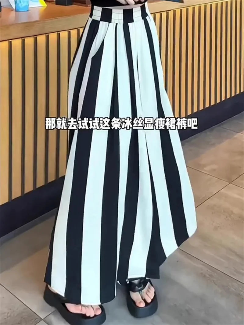 Women Pants 2025 New Striped Wide leg Pants For Female Casual Versatile Fashion Large Size Trousers Female Casual Pants
