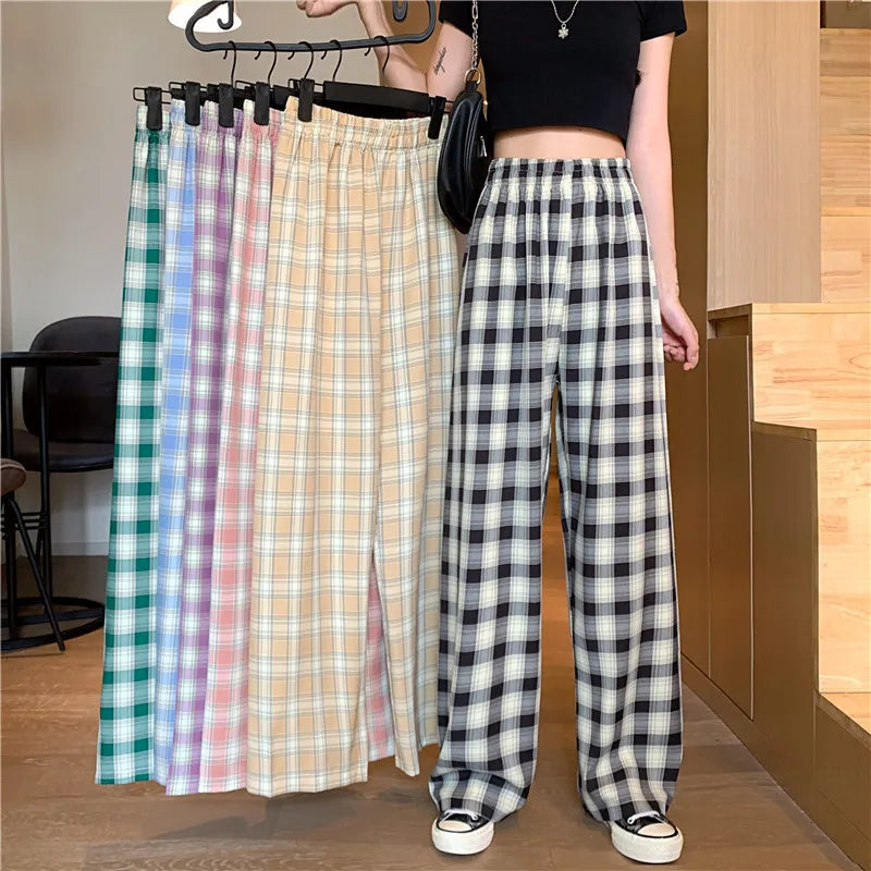 2025 New Women Christmas Pajama pants Autumn Winter Plaid Printed Pants Fashion Casual Wide Leg Pants Clothing Streetwear