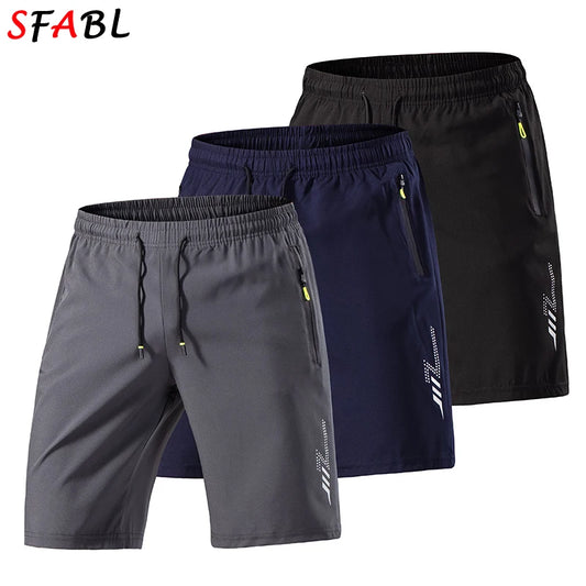 New Men's Shorts Gym Fitness Quick Dry Summer Casual Shorts Men Basic Solid Color Short Pants Running Jogging Beach Shorts Men