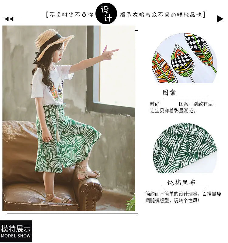 Summer 2025 Baby Girls Clothes Sets Outfits Kids Clothes Short Sleeve+Pants Children Clothing Set 6 10 11 12Y Kids Clothes Girls