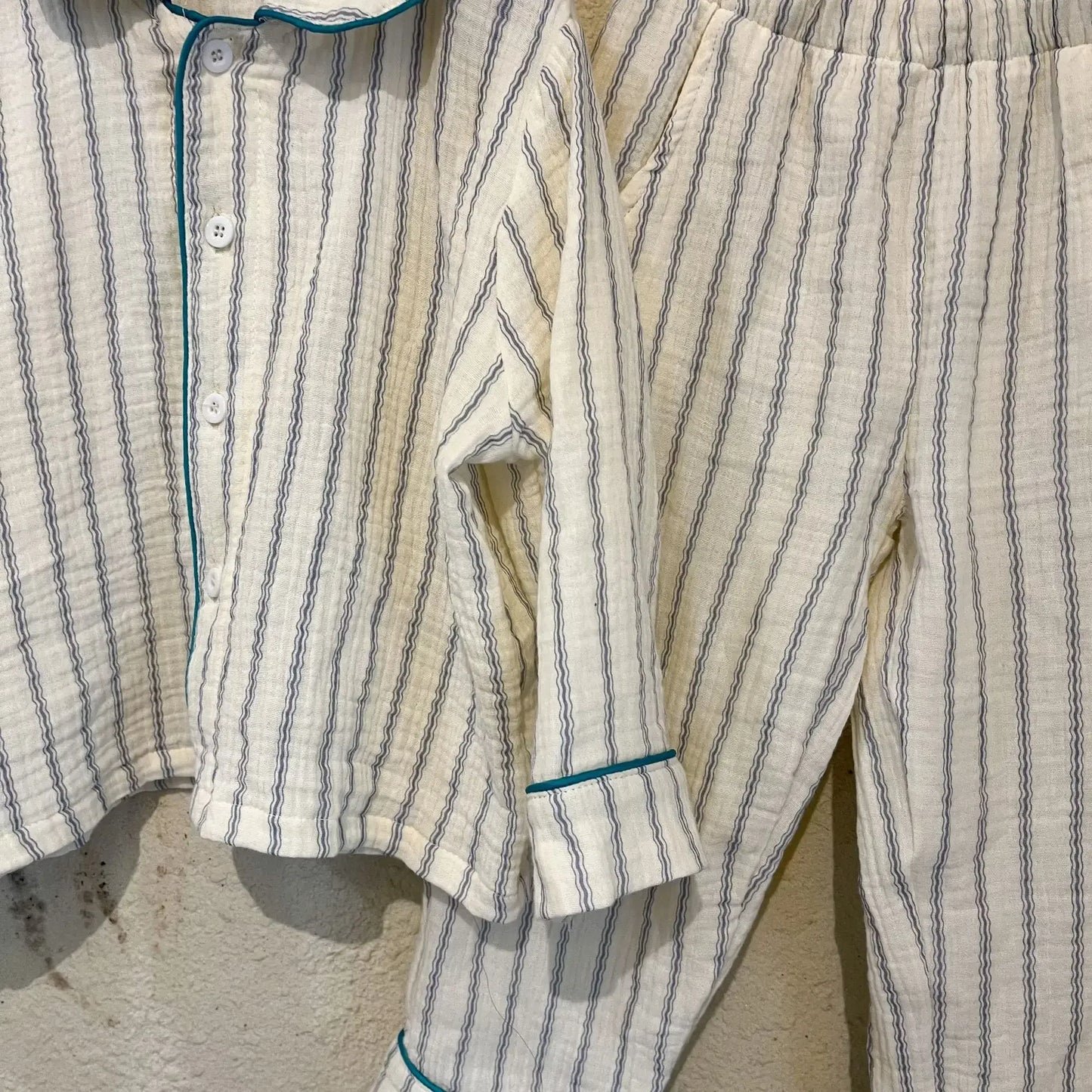 Pajama Sets New Spring Autumn Season Pure Cotton Gauze Baby Long Sleeved Girl Boys Childrens Clothing Sleepwear