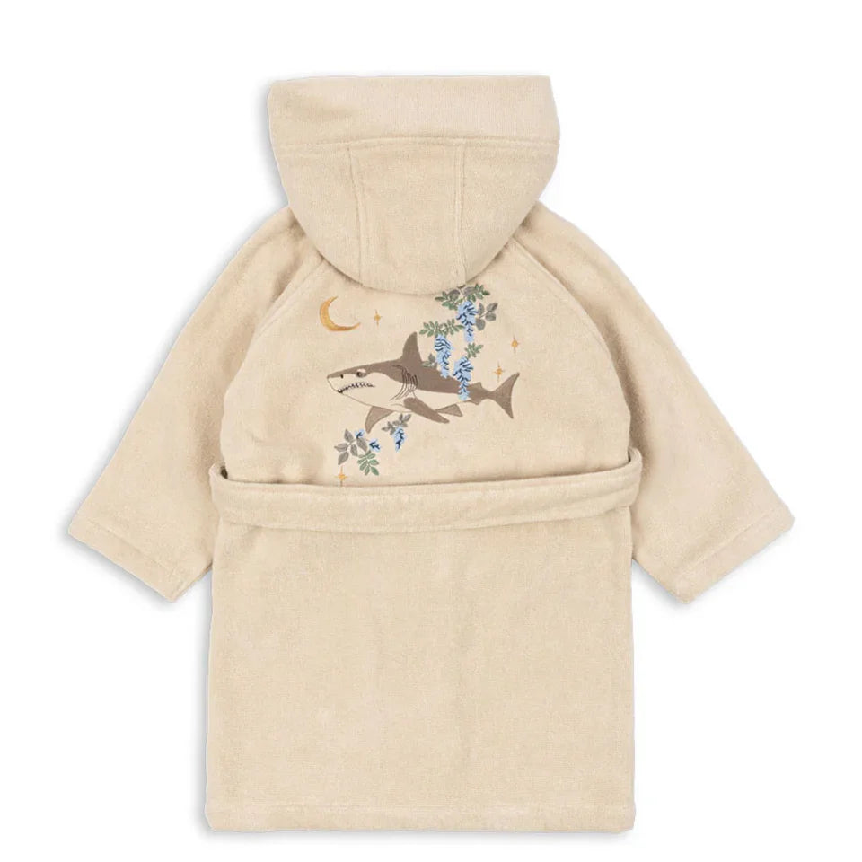 Children Cotton Bathrobe 2025 KS New Girls Embroidery Bath Towel Cloak Boys Hooded Pyjamas Baby Kids Soft Bath Robe Nightgown