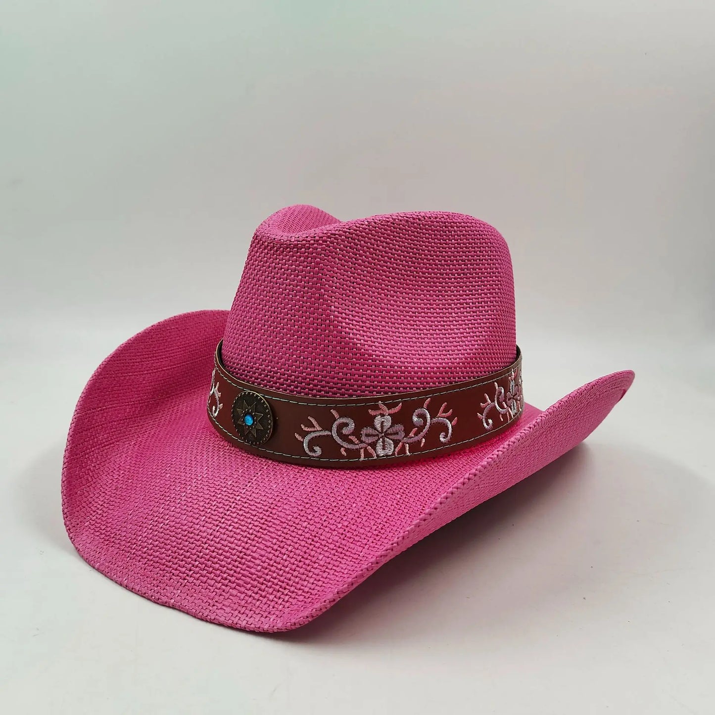 hats straw cowgirl western hat  mexican hat  retro curling hat western cowboy hat outdoor riding hat travel sports hat