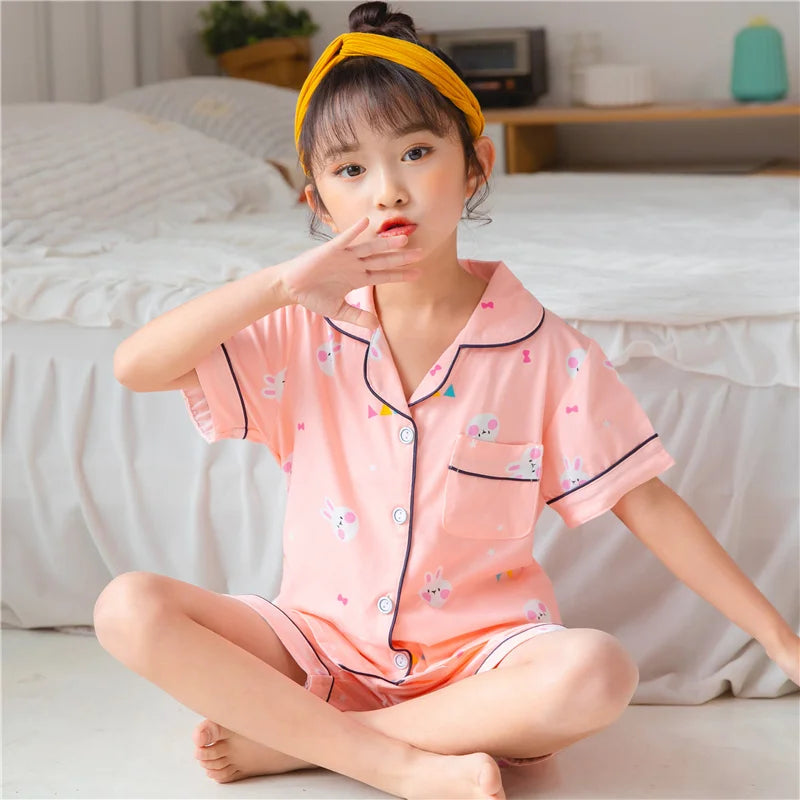 Girls Pajamas Sets 2 to 3 4 5 6 7 8 9 10 11 12 Years Long Sleeve Kids Pijamas Rabbit Print Toddler Girl Pyjama Spring Autumn Pjs